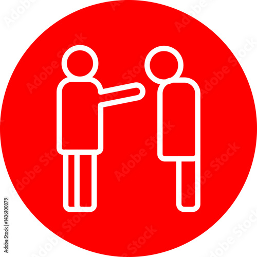 Fired Vector Line White Circle Red