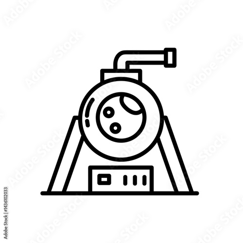 Fusion Reactor Clean Energy Future in Minimalist Line Art  