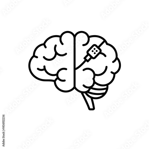 Brain implant icon representing the future of biohacking  