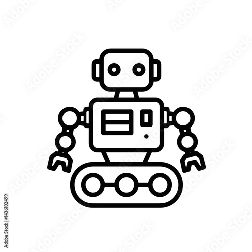 Modular Robot Icon Representing Flexible Manufacturing Systems  