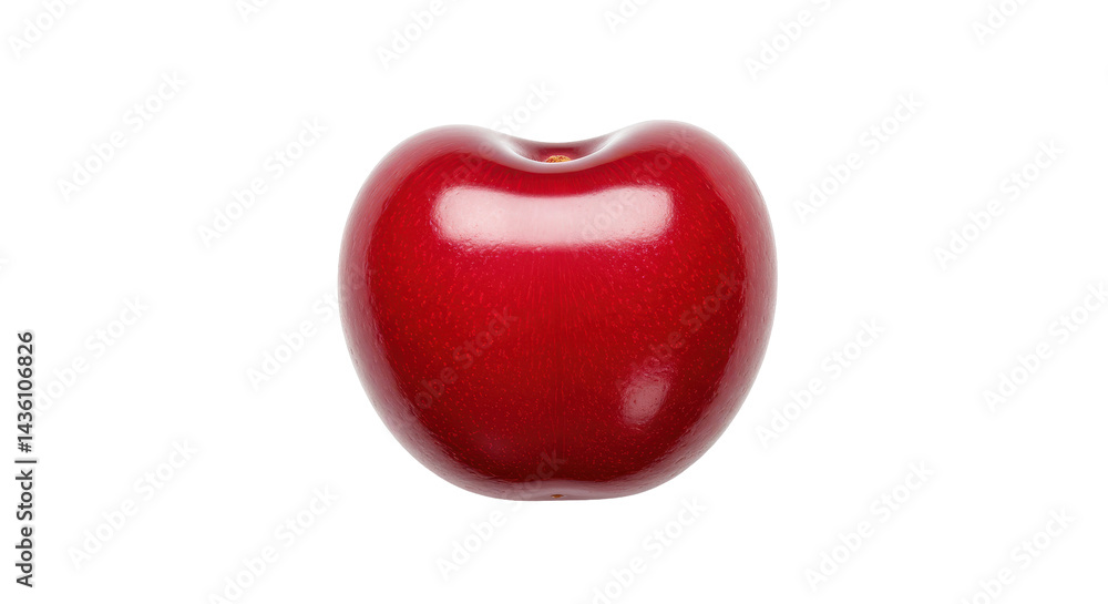 Obraz premium A single gleaming cherry glows against the void