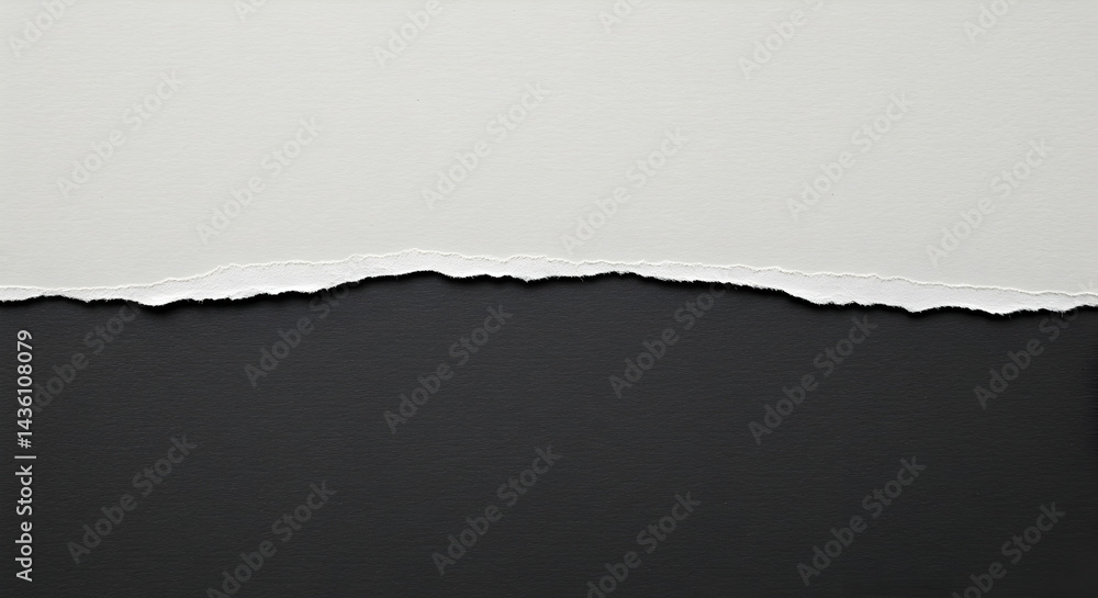 Obraz premium Ripped Paper Edge Dividing Black And White Creative Background Template