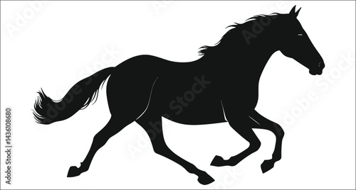 Wallpaper Mural Running Horse Silhouette Vector Illustration Isolated On White Background Elegance Torontodigital.ca