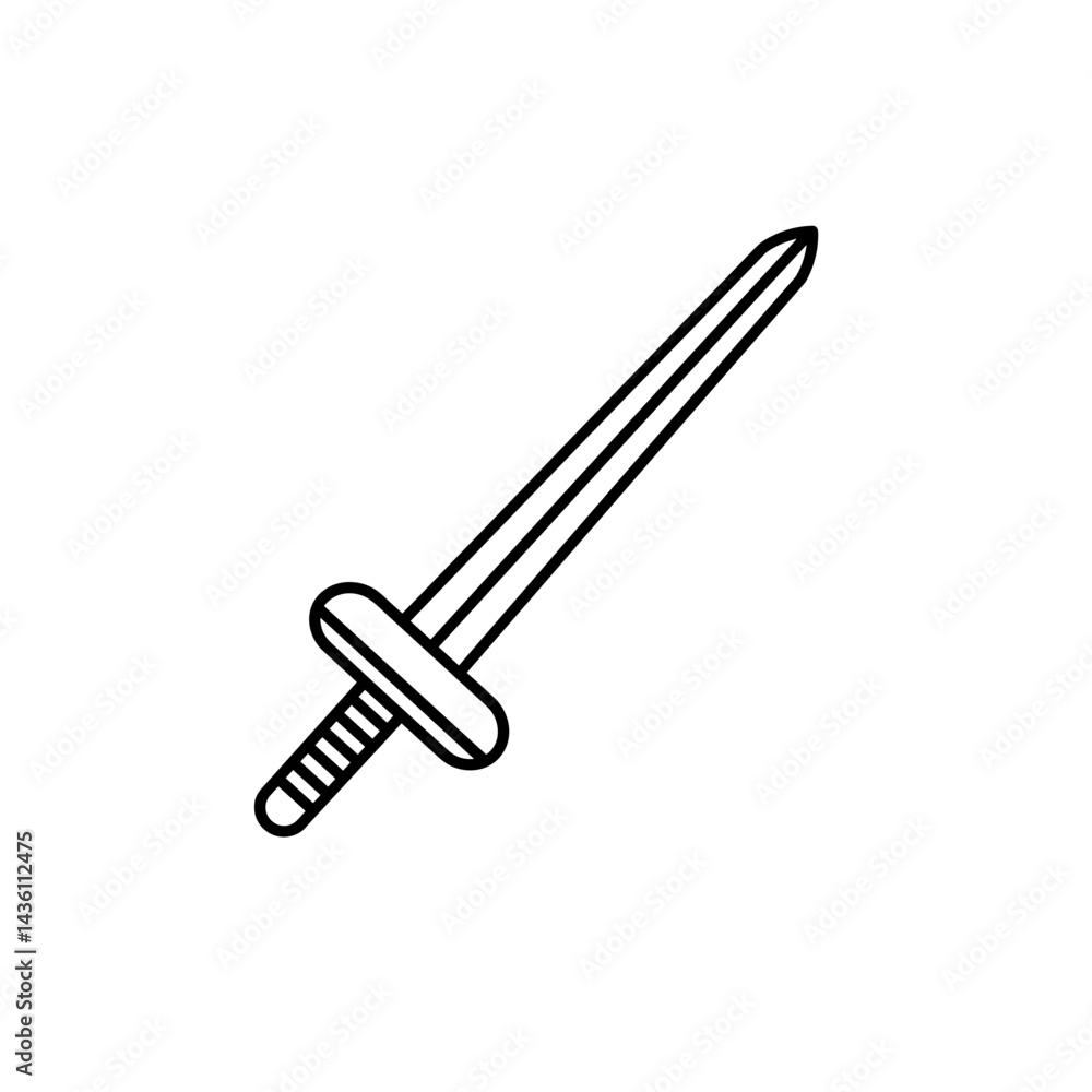 Sword outline icon silhouette in black Sword outline icon silhouette in black