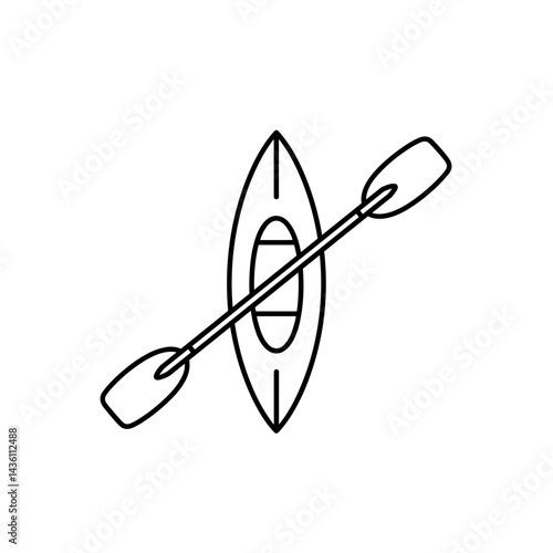 Kayak outline icon silhouette in black