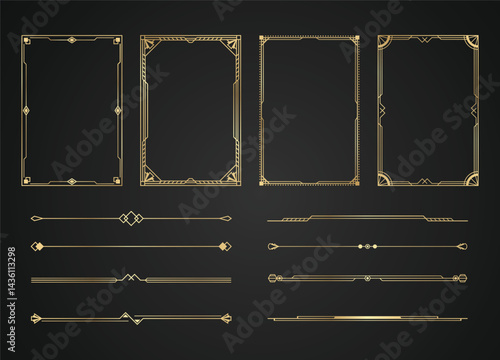 geometric border in art deco style