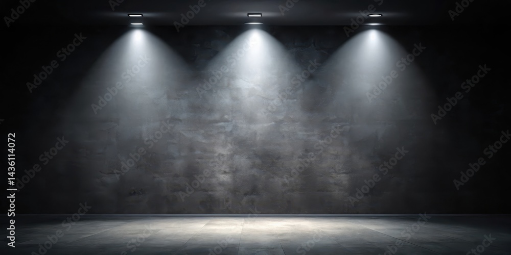 Obraz premium Abstract dark empty studio room with spotlight background for product showcase , sleek design