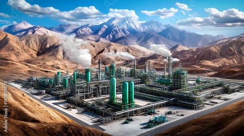 Ammonia Liquefaction Facility in Mountainous Industrial Landscape