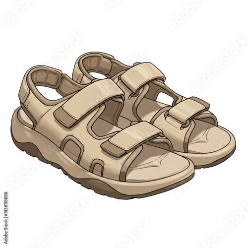 A pair of mountain sandals