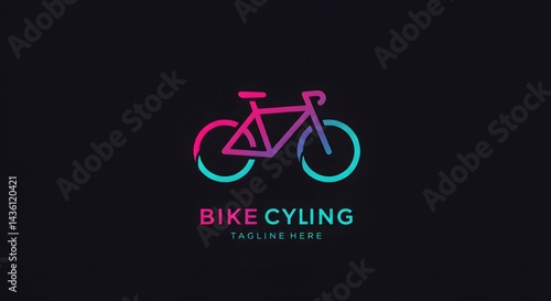 Wallpaper Mural A minimalist bike logo design with a gradient color scheme on a dark background for cycling company Torontodigital.ca