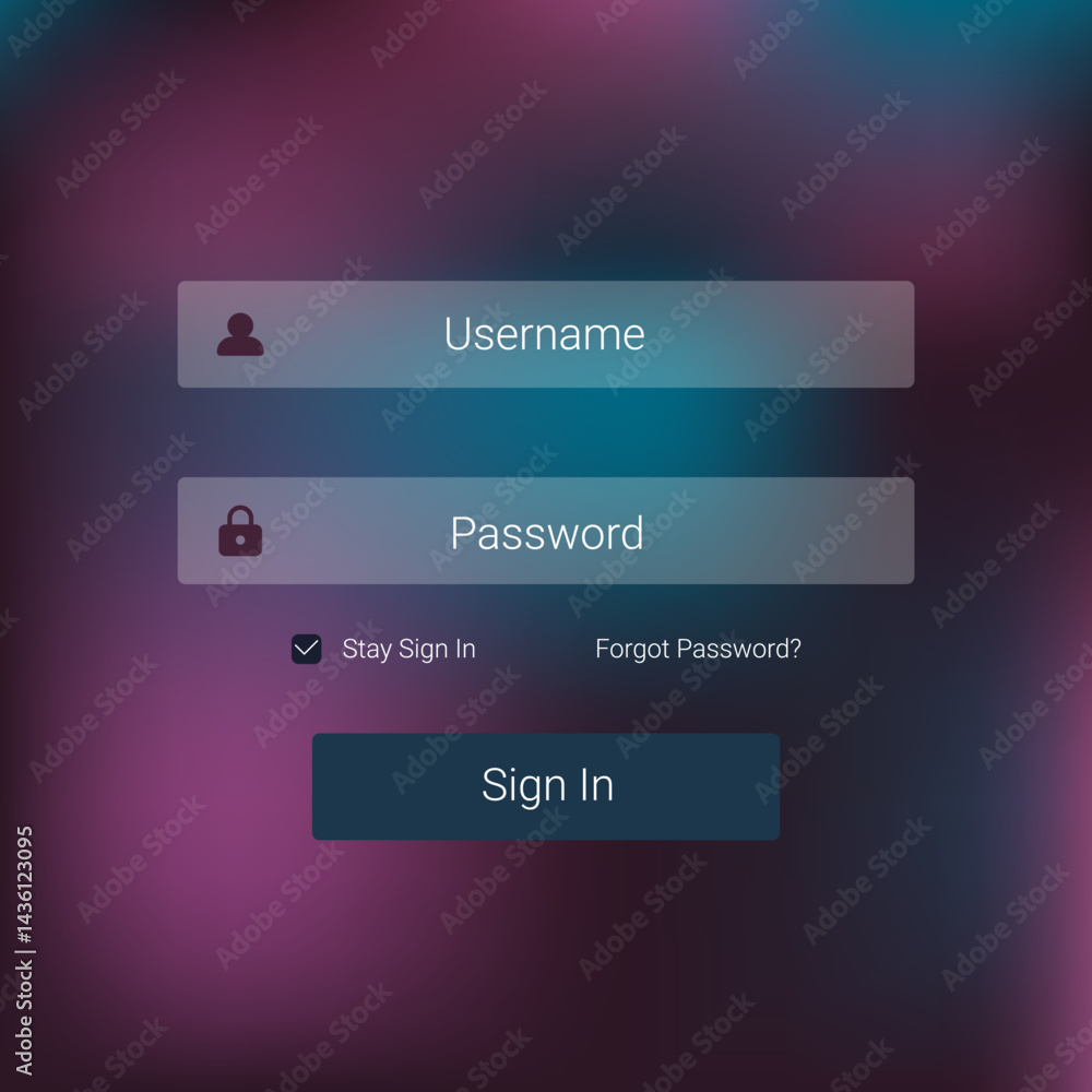 Gradient Blur Login UI Template Design Gradient Blur Login UI Template Design