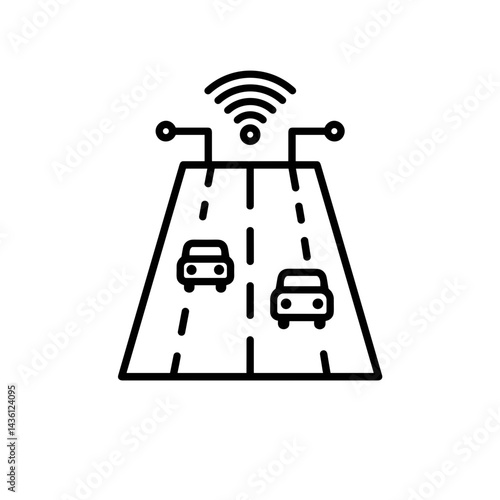 Smart Highway Icon - Infrastructure of the Future  