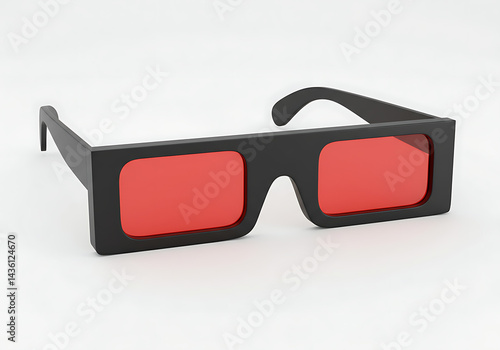 Red and Black 3D Glasses: Anaglyph Glasses Image