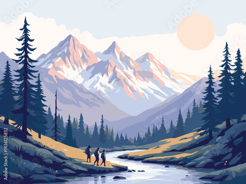 winter landscape in the mountains