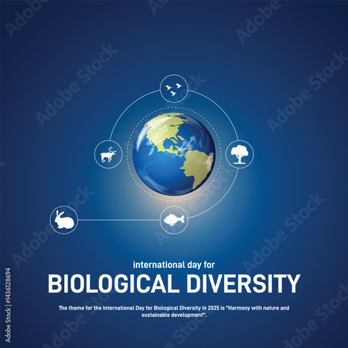 international day for biological diversity creative poster, banner, postcard, social media post, background, backdrop, template, greetings card, web banner, cover design etc.