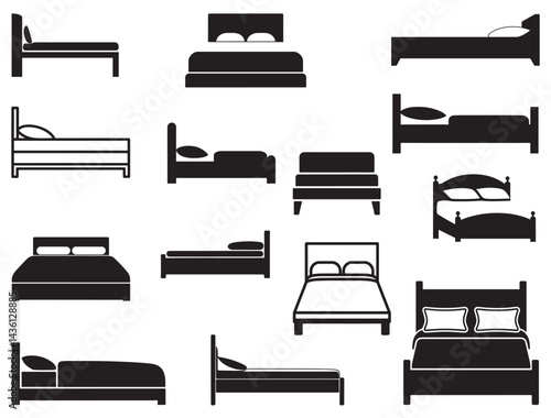 BED SILHOUETTE WHITE BACKGROUND
