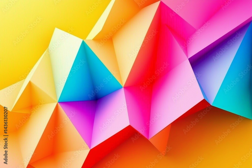 Fototapeta premium Bold and colorful abstract design with intersecting geometric forms.