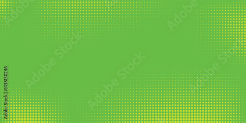 yellow dots halftone top down green background colour
