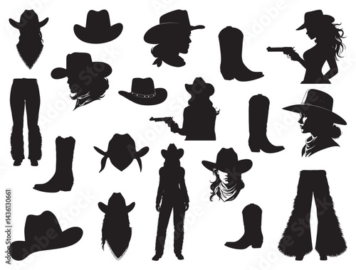 COWGIRL SILHOUETTE WHITE BACKGROUND