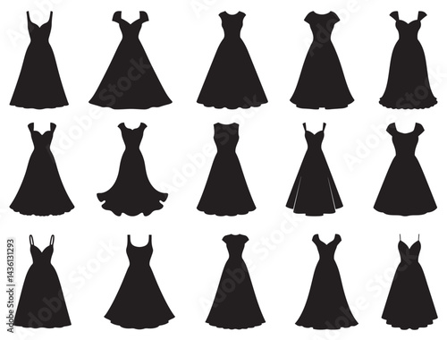 FROCKS SILHOUETTE WHITE BACKGROUND