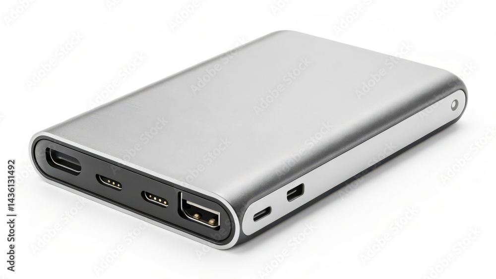 Portable Power Bank on White Background Portable Power Bank on White Background