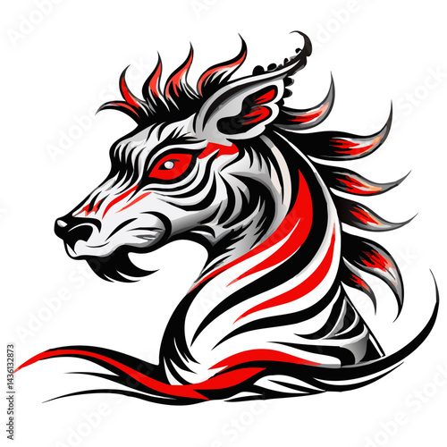 Wallpaper Mural Fiery Mystic animal with Wings Vector Art Torontodigital.ca