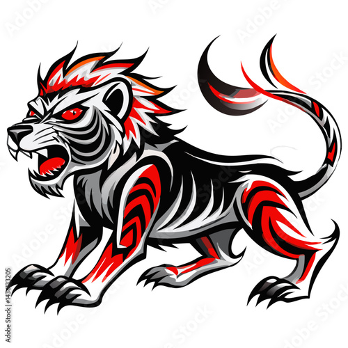 Wallpaper Mural Fiery Mystic animal with Wings Vector Art Torontodigital.ca