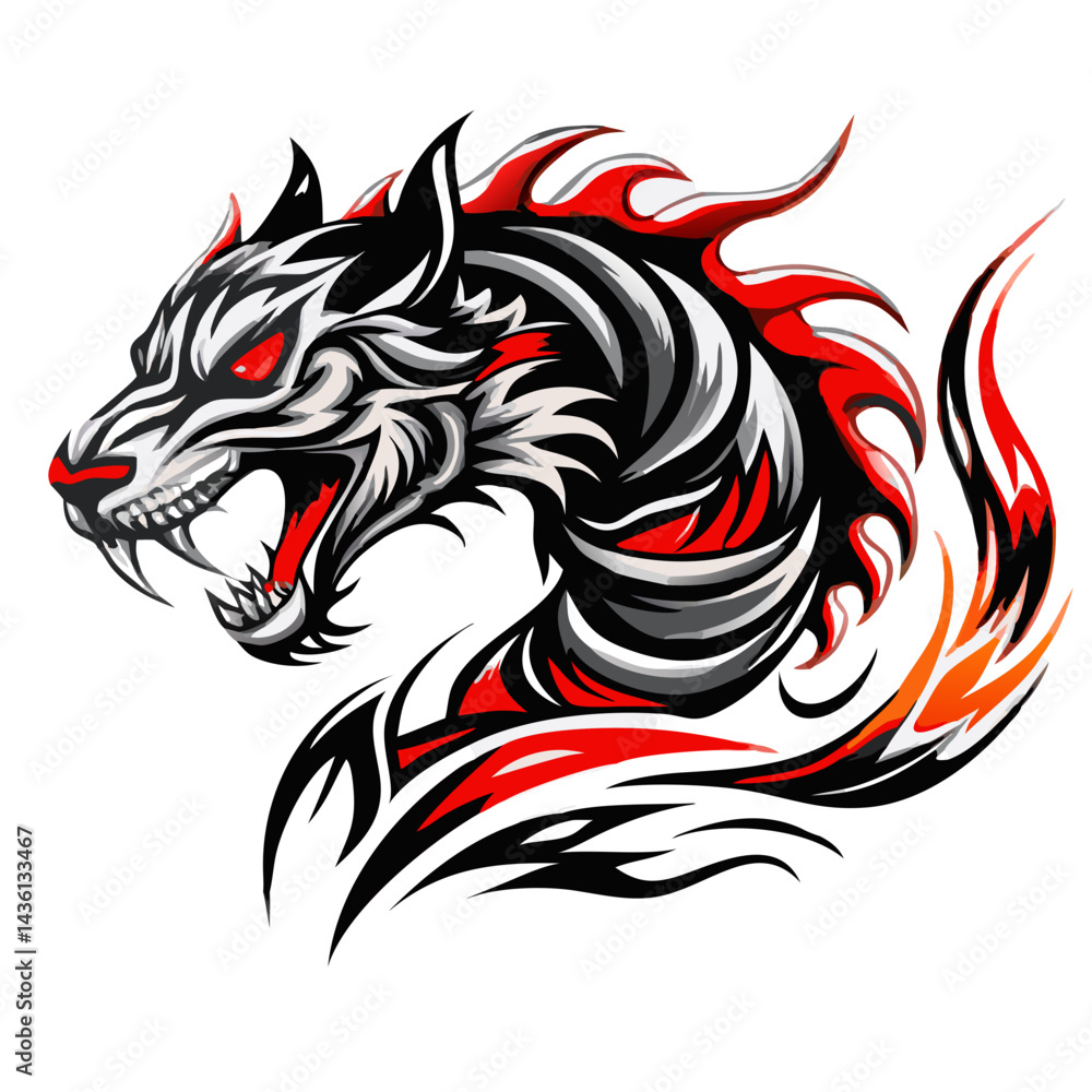 custom made wallpaper toronto digitalFiery Mystic animal with Wings Vector Art