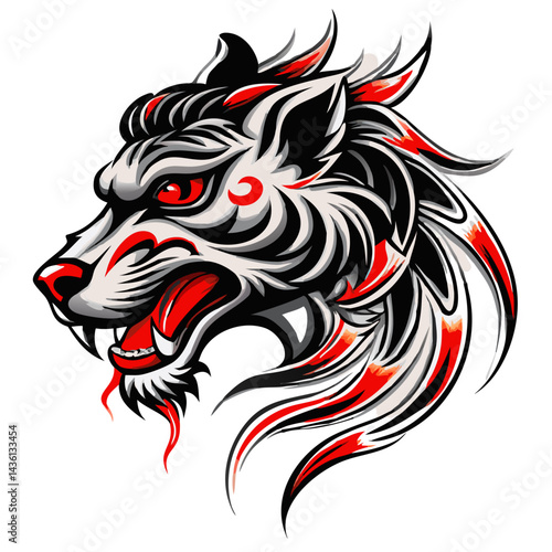 Wallpaper Mural Fiery Mystic animal with Wings Vector Art Torontodigital.ca