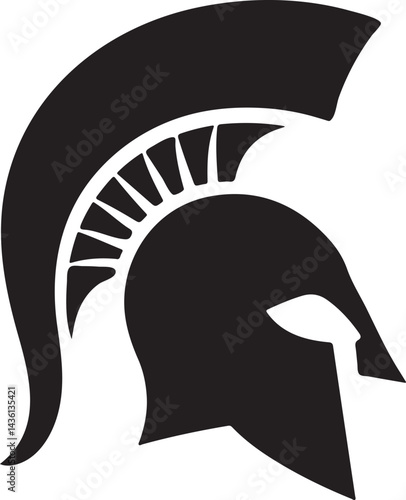Spartan Helmet Silhouette, Ideal for Branding or Design Projects