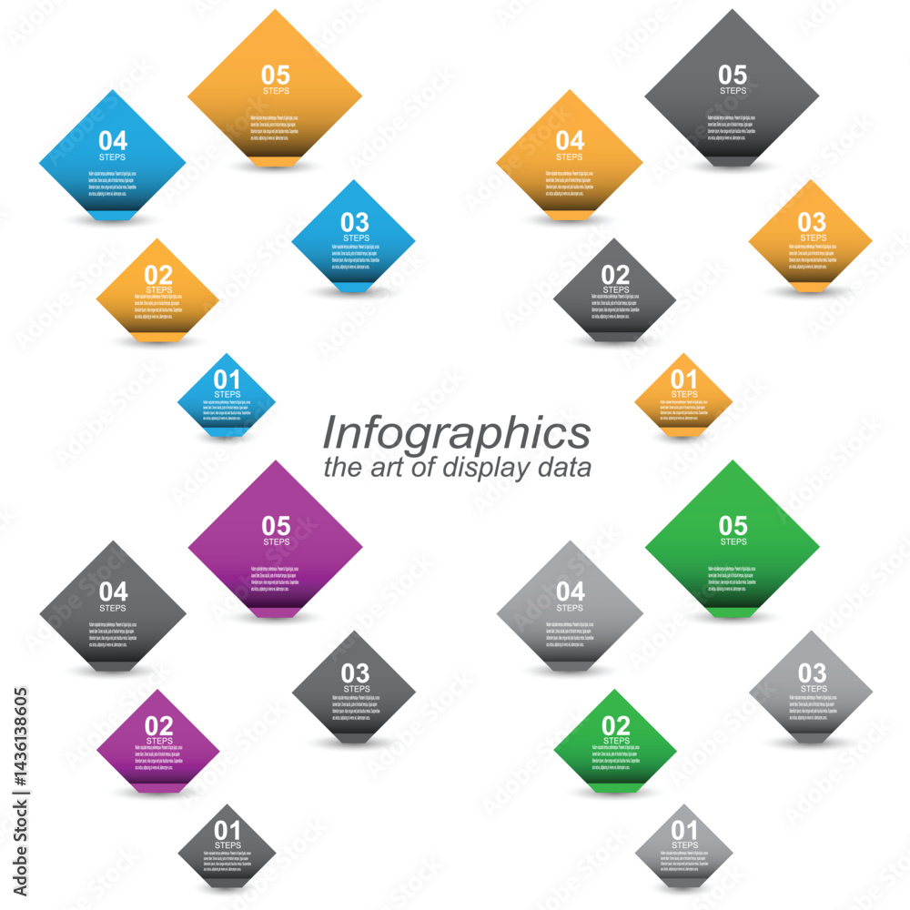 Collection infographic template for modern data visualization and ranking and statistics.
