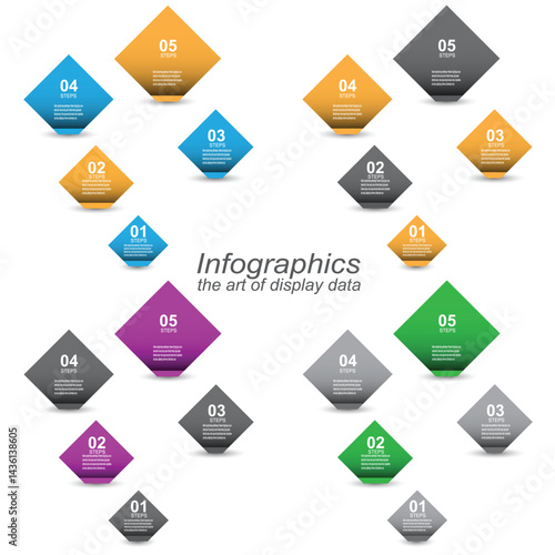 Collection infographic template for modern data visualization and ranking and statistics.