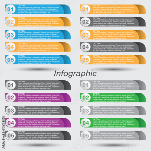 Obraz na płótnie Collection infographics with steps and options, banner for business design and website template. w salonie