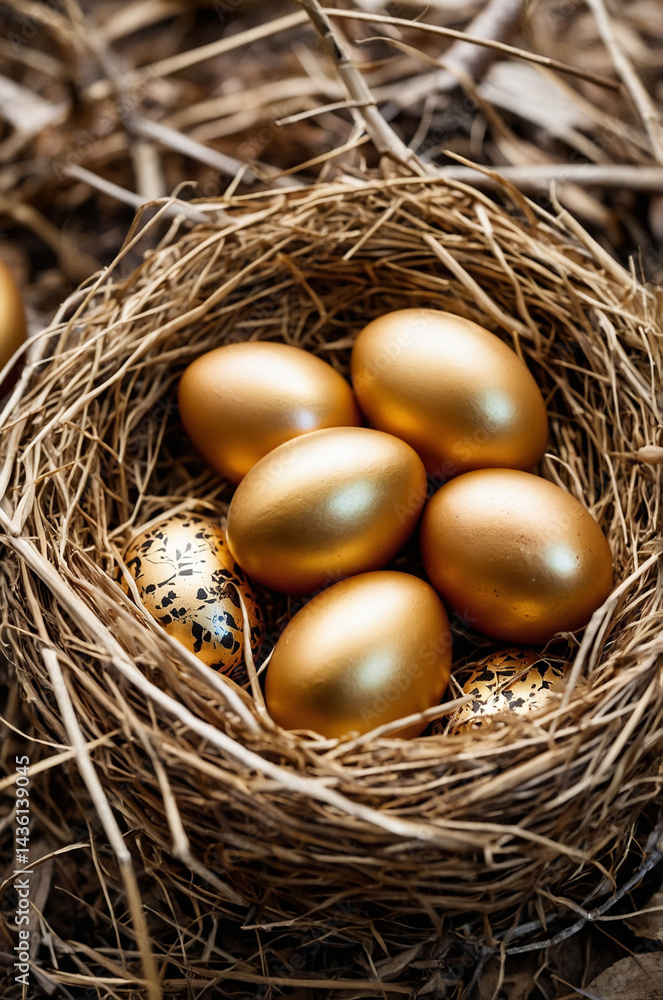 Obraz premium golden egg in nest