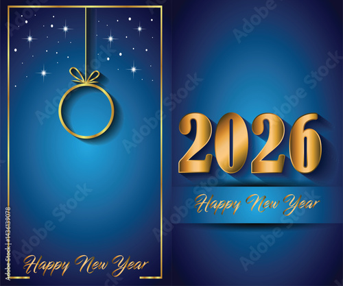 Obraz na płótnie 2026 Happy New Year background for your season invitations , festive posters, greetings cards. w salonie