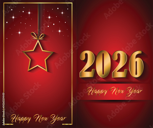 Obraz na płótnie 2026 Happy New Year background for your season invitations , festive posters, greetings cards. w salonie