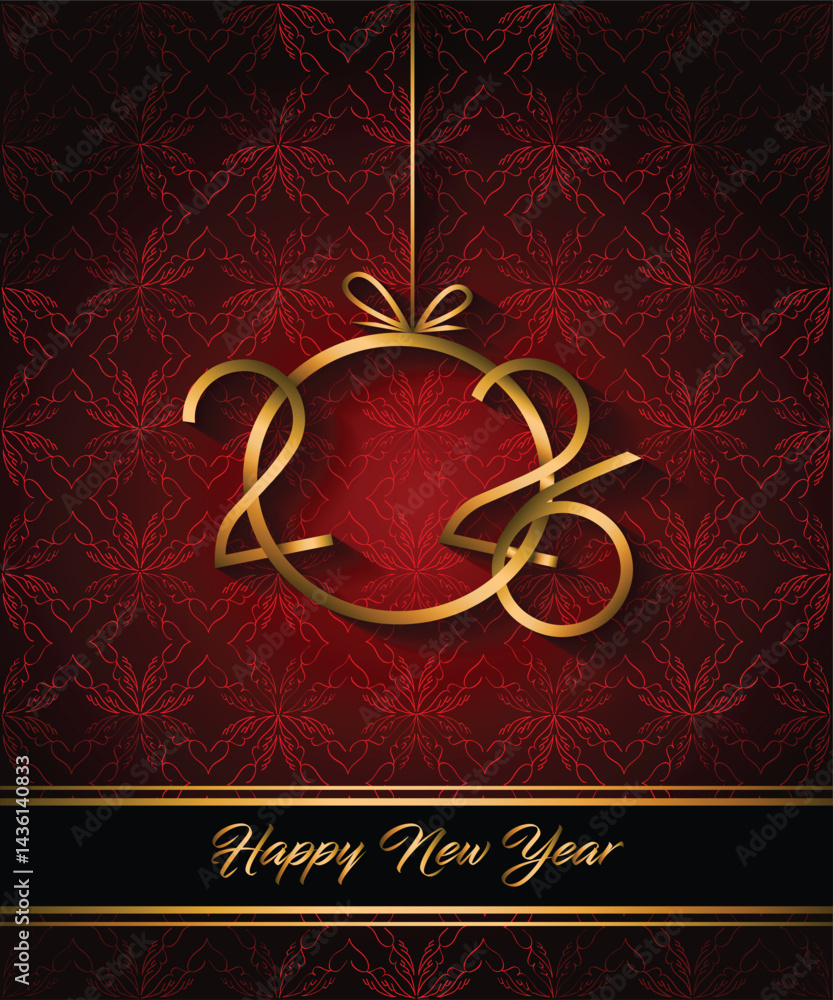 2026 Happy New Year background for your seasonal invitations, festive posters, greetings cards.