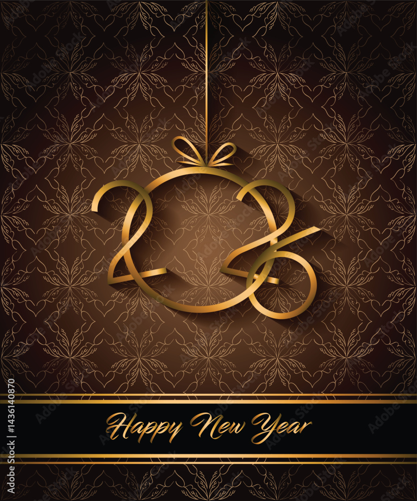 2026 Happy New Year background for your seasonal invitations, festive posters, greetings cards.