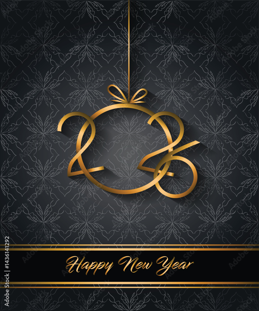 2026 Happy New Year background for your seasonal invitations, festive posters, greetings cards.