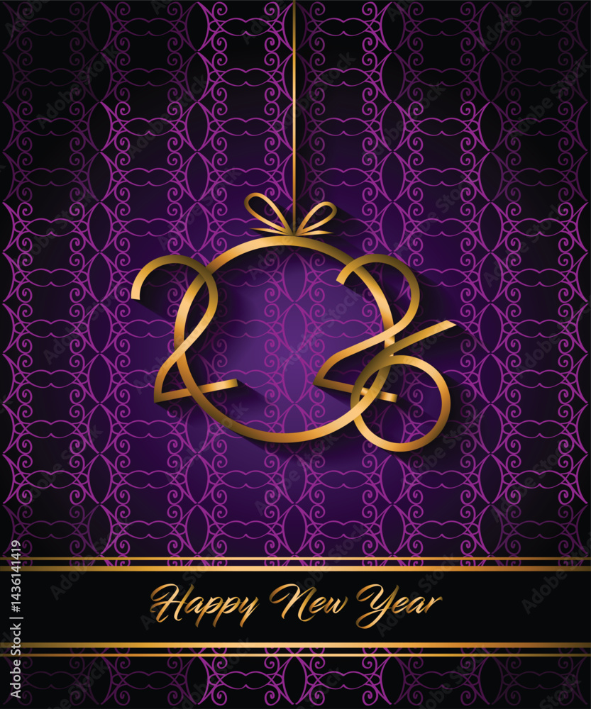 2026 Happy New Year background for your seasonal invitations, festive posters, greetings cards.