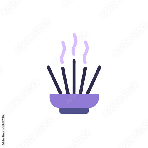 Burning incense sticks emitting fragrant smoke in modern style  