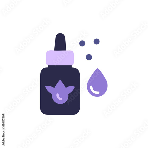 Aromatherapy oil drop bottle with essential liquid  