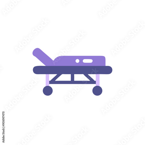 Massage table in modern style with purple tones  