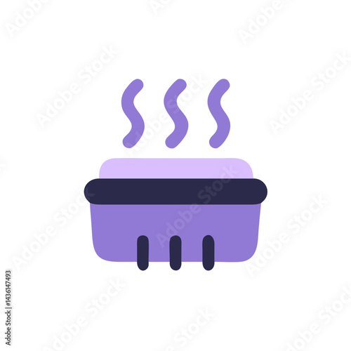 Steam bath icon in modern flat style with purple colors  