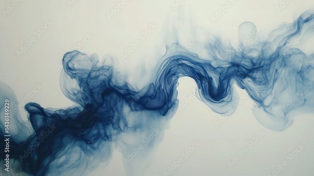 Fototapeta premium Abstract Blue Smoke Swirls Artistic Digital Background Design