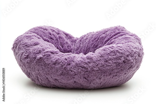Soft Purple Pet Bed for Cats and Small Dogs on White Background