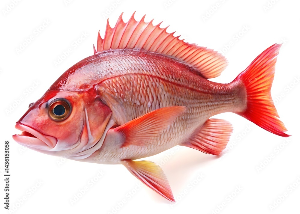 Fototapeta premium Red snapper isolated on white background
