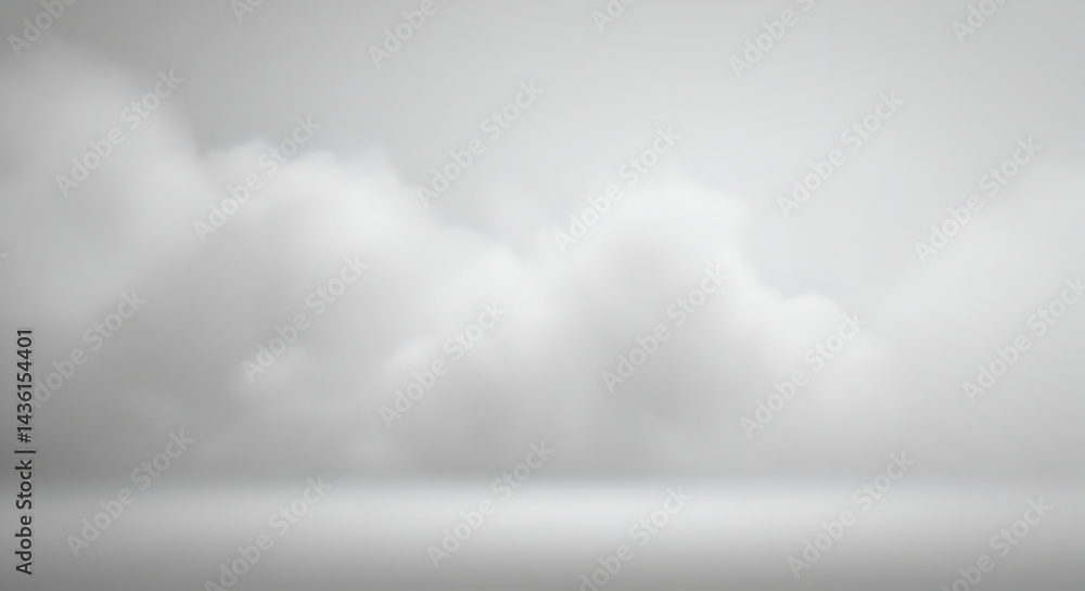 Fototapeta premium Abstract Background with White Clouds on a Soft Gray Gradient Backdrop