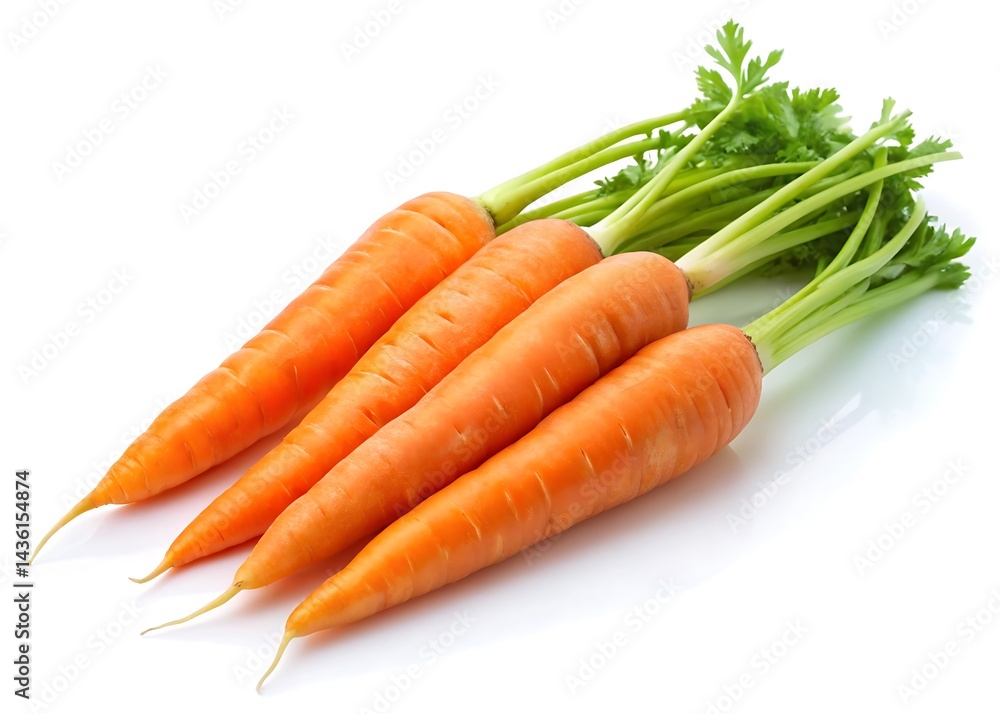 Three fresh carrots isolated on white background Three fresh carrots isolated on white background