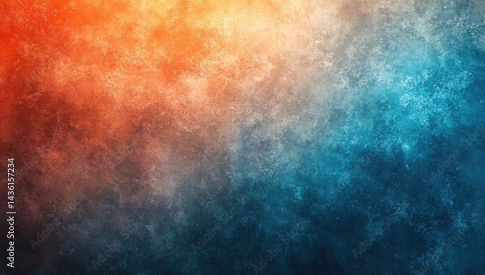 Abstract blend of warm and cool tones. A dynamic interplay of orange, red, gray, and blue hues creates a textured, atmospheric effect Abstract blend of warm and cool tones. A dynamic interplay of orange, red, gray, and blue hues creates a textured, atmospheric effect